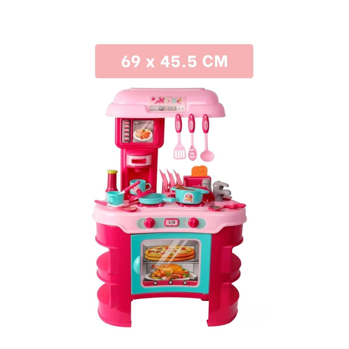 PACK4 COCINA COMPLETA GRANDE CON HORNO MICROONDAS OLLAS Y UTENSILIOS YPAPEL REGALO - 4