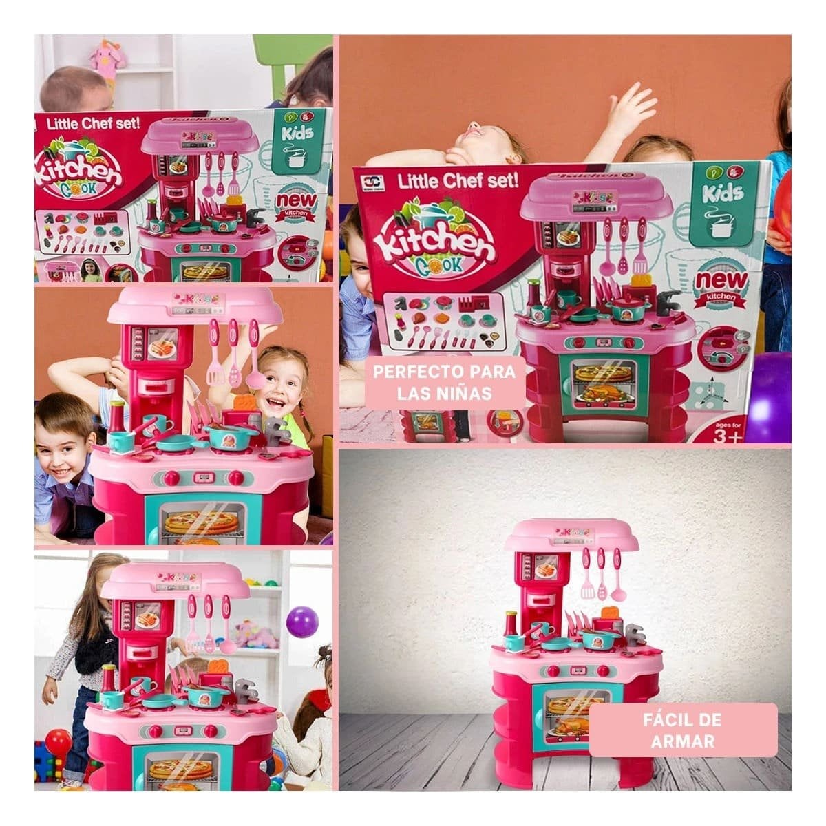 SET INFANTIL DE COCINA CON HORNO MICROONDAS OLLAS Y UTENSILIOS YSTICKY - 5