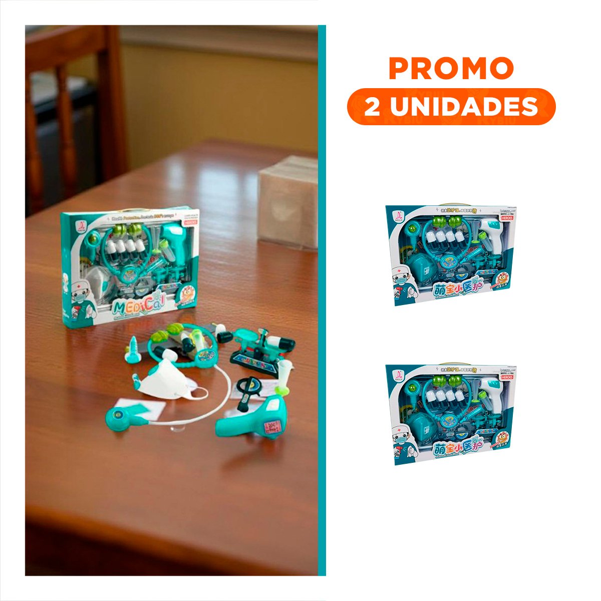 PACK2 JUEGO DE DOCTOR CON ACCESORIOS MEDICOS PARA JUEGO DIDACTICO EN HOGAR - 1
