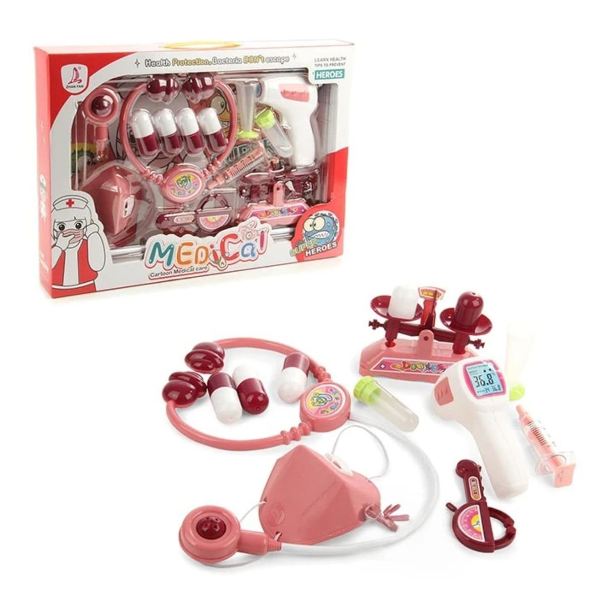 PACK4 KIT DE DOCTOR INFANTIL CON ACCESORIOS PARA CASA YPAPEL REGALO - 3