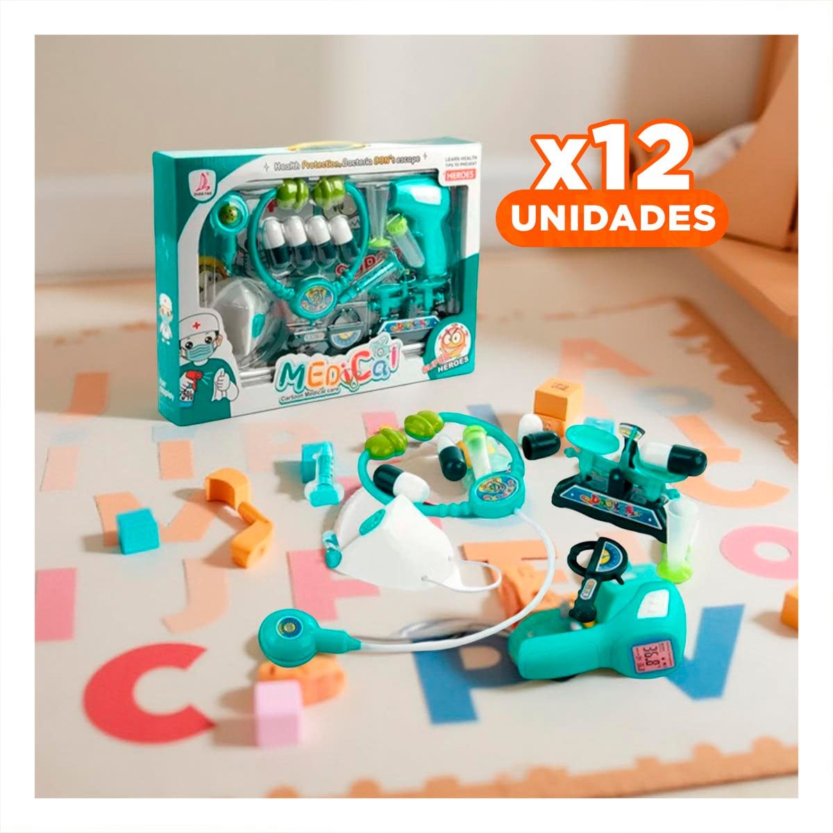 PACK12 KIT DE DOCTOR CON ACCESORIOS MEDICOS PARA JUEGO DE SIMULACION EN CASA - 1