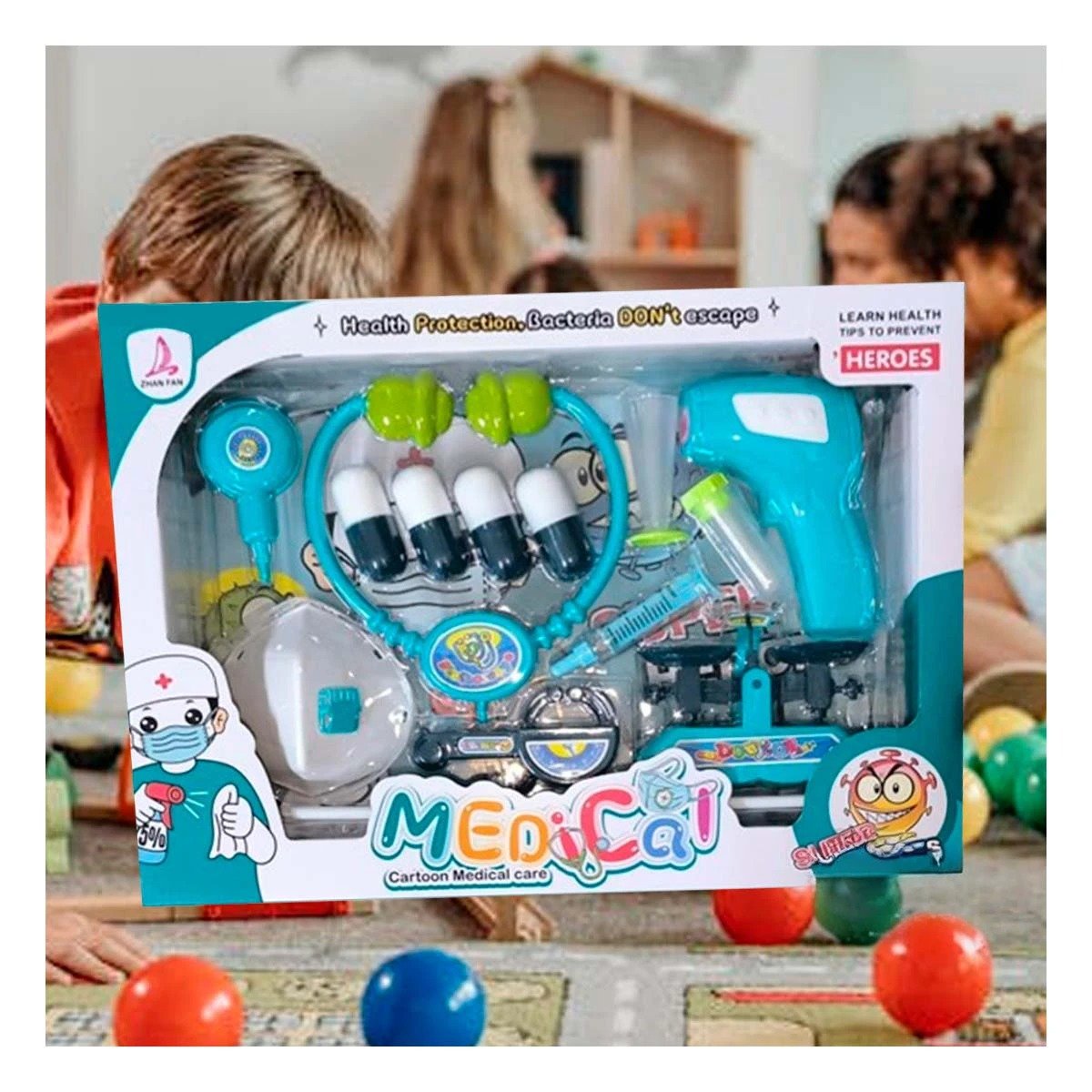 PACK6 EQUIPO DE DOCTOR CON ACCESORIOS MEDICOS PARA JUEGO INFANTIL EN CASA YPAPEL REGALO - 5