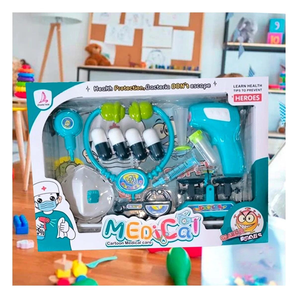 PACK6 MALETIN DE DOCTOR CON ACCESORIOS MEDICOS PARA JUEGO INFANTIL EN CASA - 3