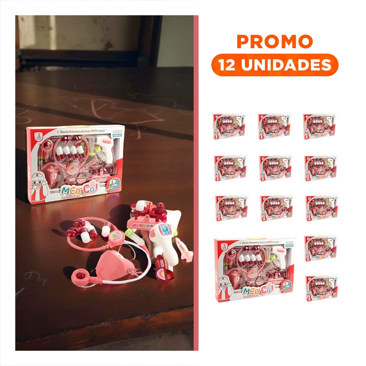 PACK12 MALETIN MEDICO EDUCATIVO PARA JUEGO EN CASA YREGALO STICKER - 1