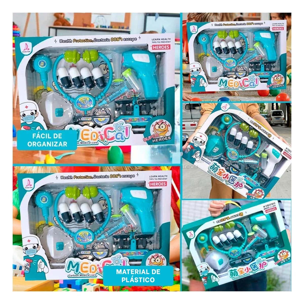 SET DE DOCTOR CON ACCESORIOS MEDICOS PARA JUEGO DE ROL INFANTIL EN CASA - 5