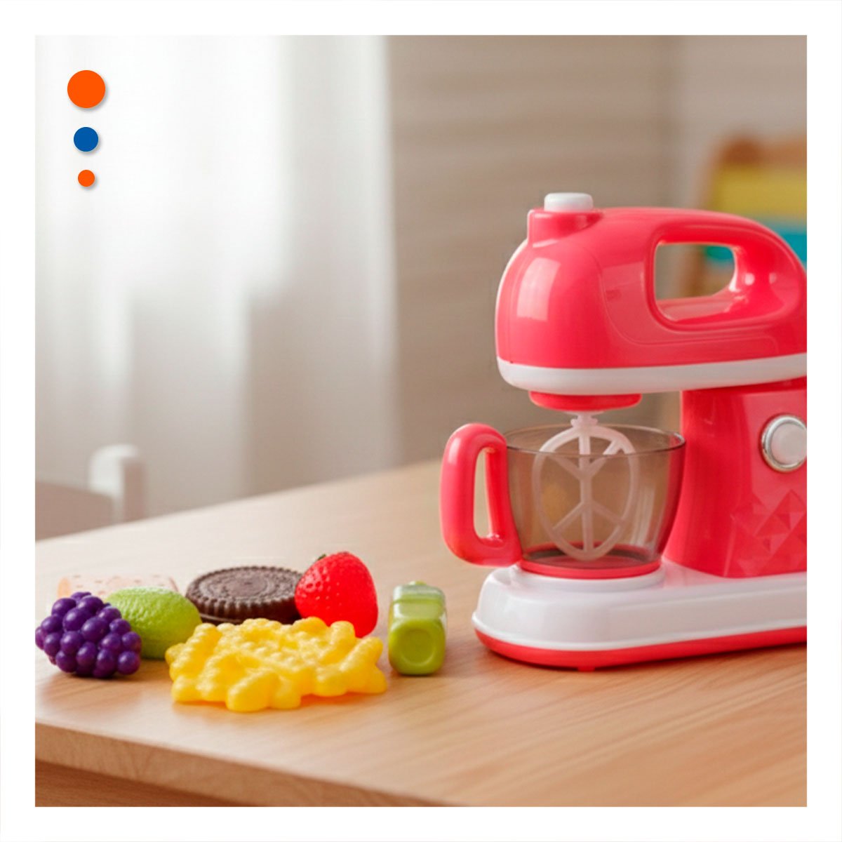 PACK4 ARTICULO INFANTIL DE COCINA CON BATIDORA Y TABLA CON ALIMENTOS - 2