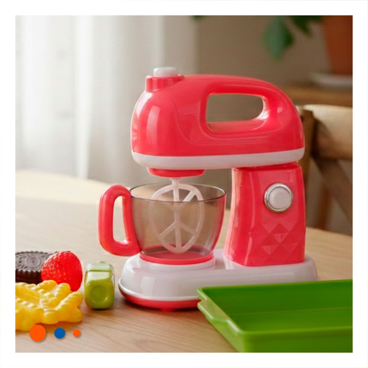ACCESORIO BATIDORA Y TABLA CON ALIMENTOS PARA JUEGO DE COCINA EN CASA YREGALO STICKER - 2