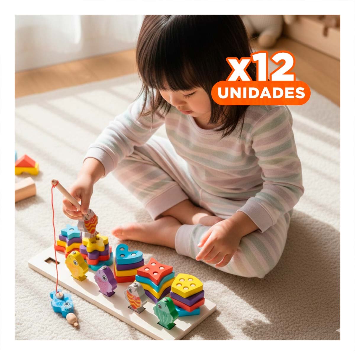PACK12 HABILIDAD CREATIVA CON FIGURAS GEOMETRICAS Y PECES IMANTADOS DIDACTICOS - 1