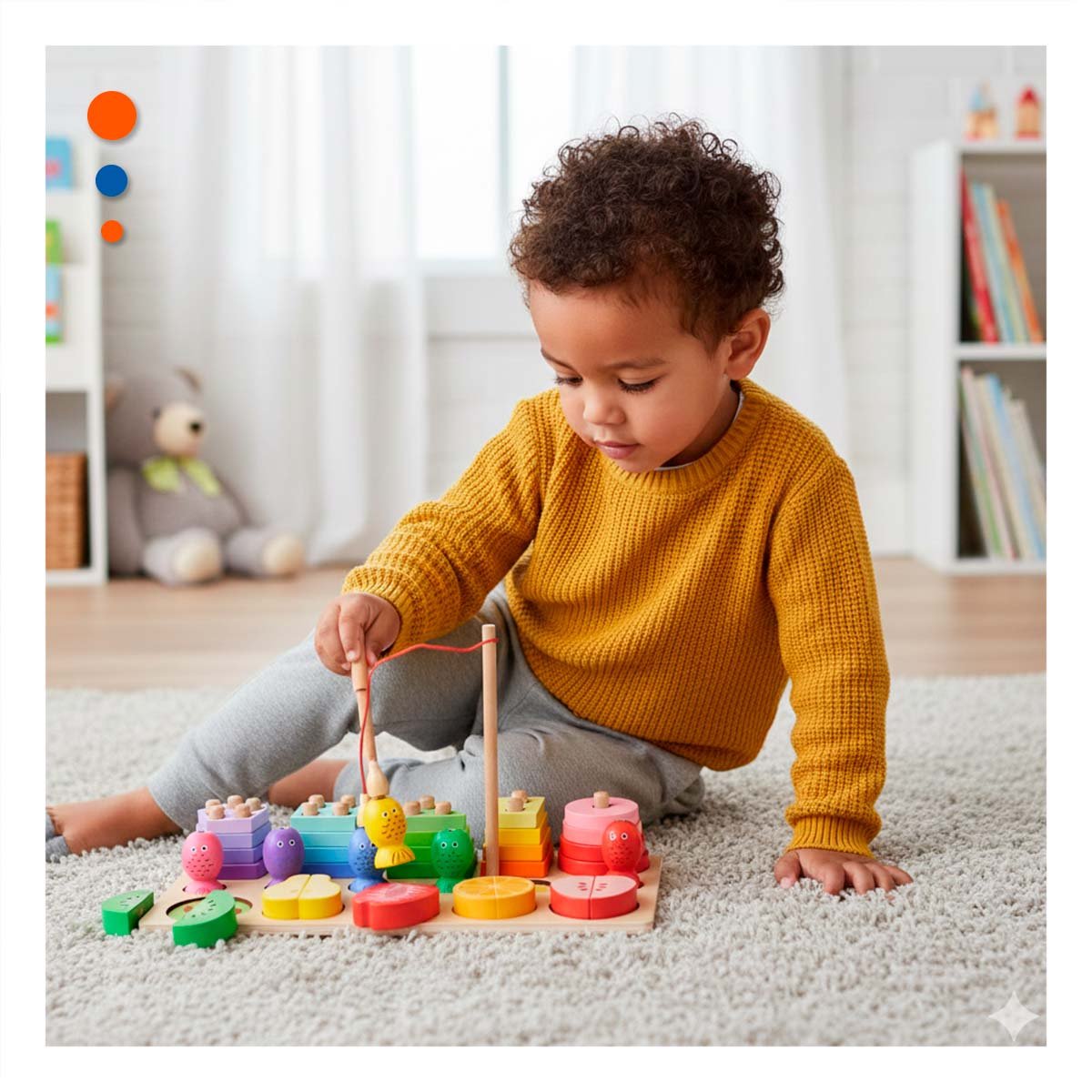 PACK2 CASA MULTICOLOR CON FIGURAS Y FRUTAS - 2