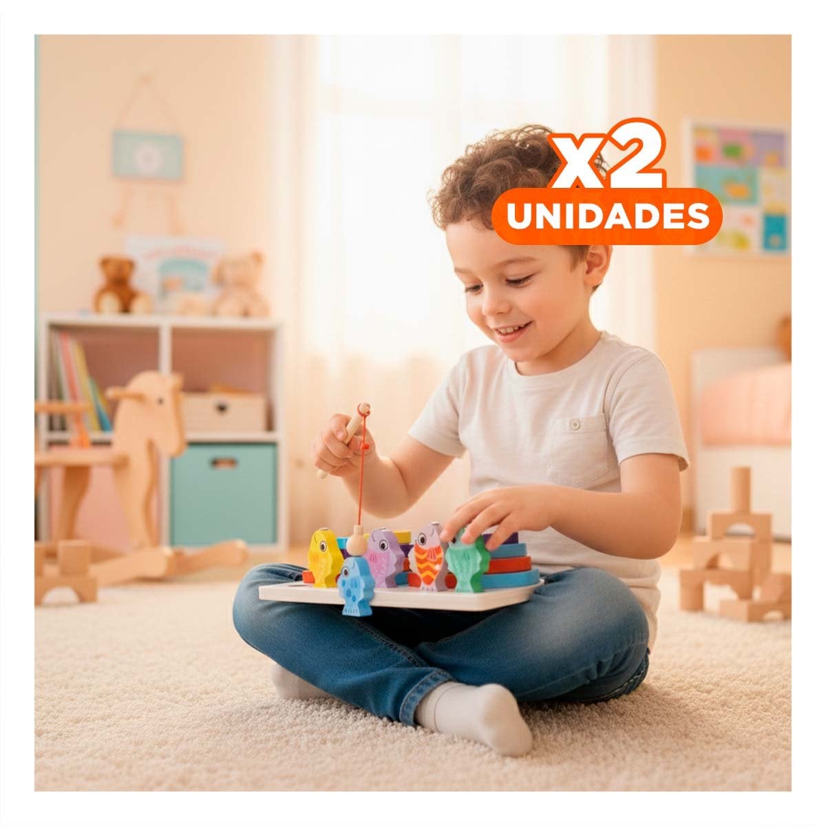 PACK2 JUEGO INTERACTIVO CON FIGURAS GEOMETRICAS Y PECES IMANTADOS EDUCATIVOS YREGALO STICKER - 1