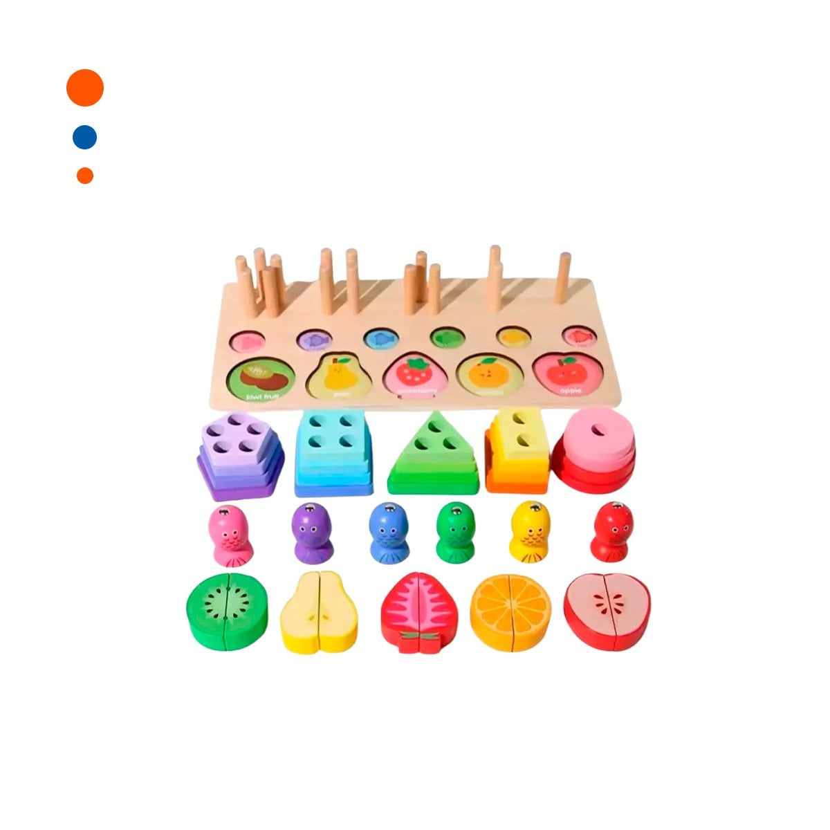 ESTIMULO SENSORIAL MULTICOLOR CON FIGURAS Y FRUTAS YPAPEL REGALO - 1