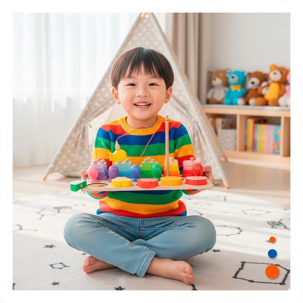 ESTIMULO SENSORIAL MULTICOLOR CON FIGURAS Y FRUTAS YPAPEL REGALO - 2