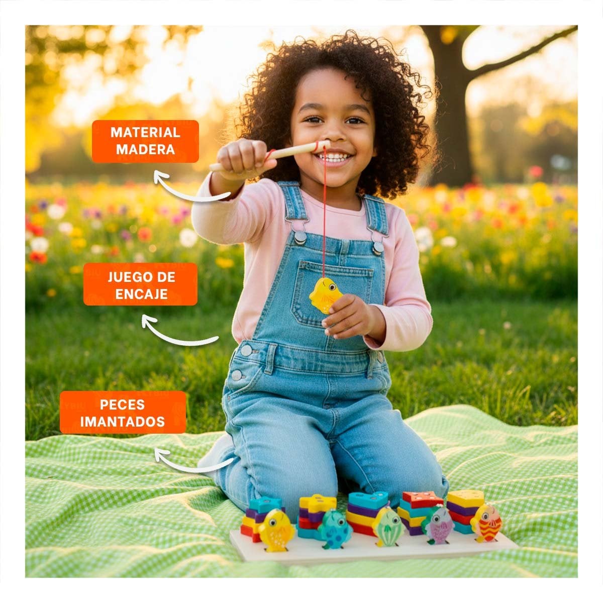 PACK12 DESARROLLO SENSORIAL CON FIGURAS GEOMETRICAS Y PECES IMANTADOS HOGAR YPAPEL REGALO - 3