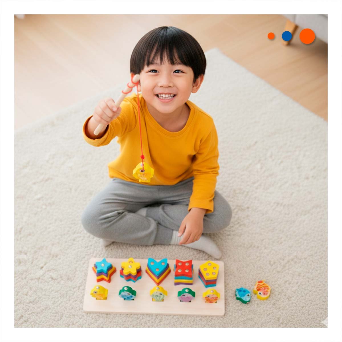 PACK12 DESARROLLO SENSORIAL CON FIGURAS GEOMETRICAS Y PECES IMANTADOS HOGAR YPAPEL REGALO - 5