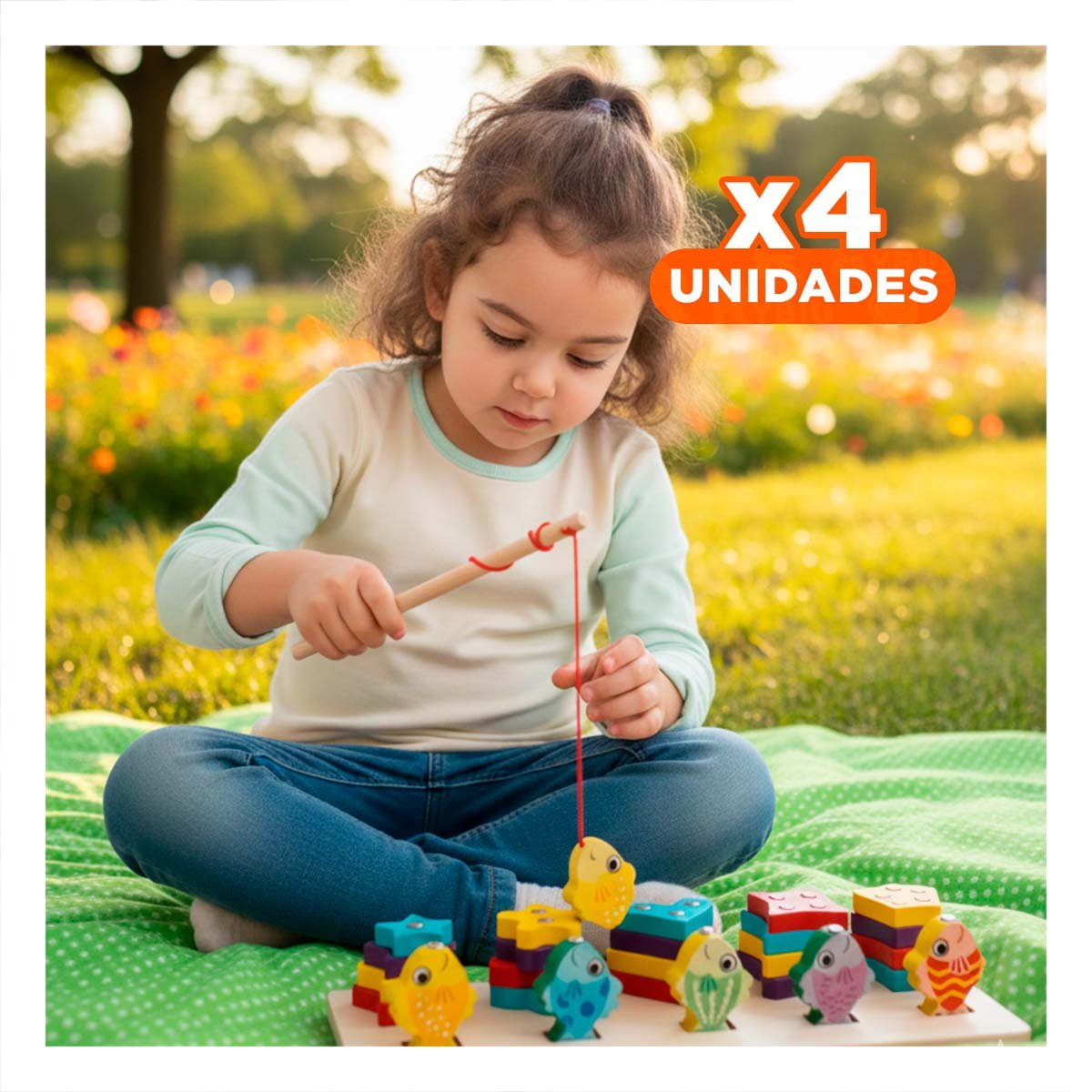 PACK4 ACTIVIDAD SENSORIAL CON FIGURAS GEOMETRICAS Y PECES IMANTADOS MULTICOLOR - 1