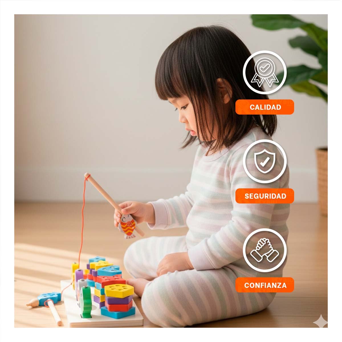 PACK4 ACTIVIDAD SENSORIAL CON FIGURAS GEOMETRICAS Y PECES IMANTADOS MULTICOLOR - 3