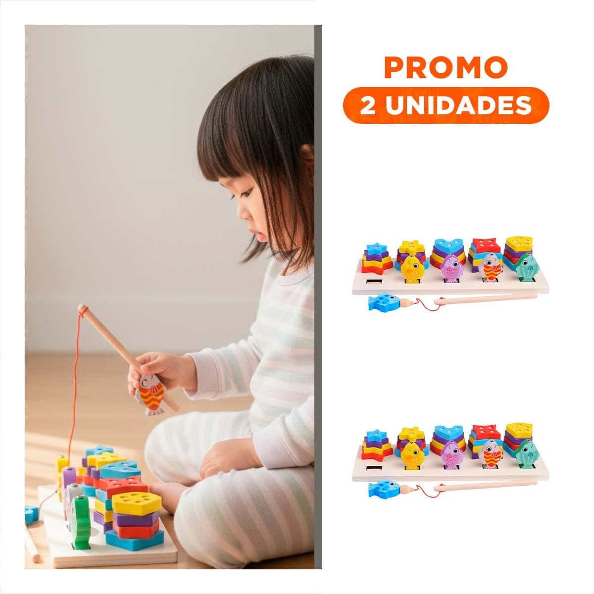 PACK2 PIEZAS EDUCATIVAS CON FIGURAS GEOMETRICAS Y PECES IMANTADOS DIDACTICOS - 1