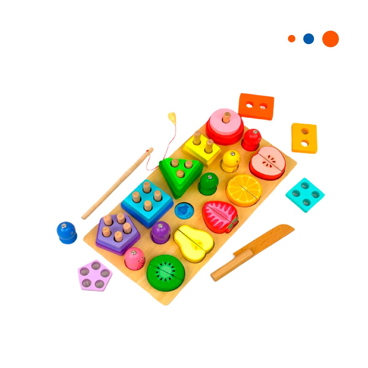 PACK4 PIEZAS MULTICOLOR CON FIGURAS GEOMETRICAS YPAPEL REGALO - 3