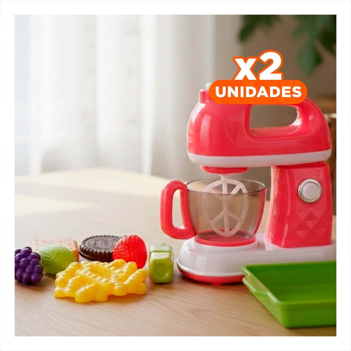 PACK2 PRODUCTO INFANTIL DE COCINA CON BATIDORA Y TABLA CON ALIMENTOS YREGALO STICKER - 1