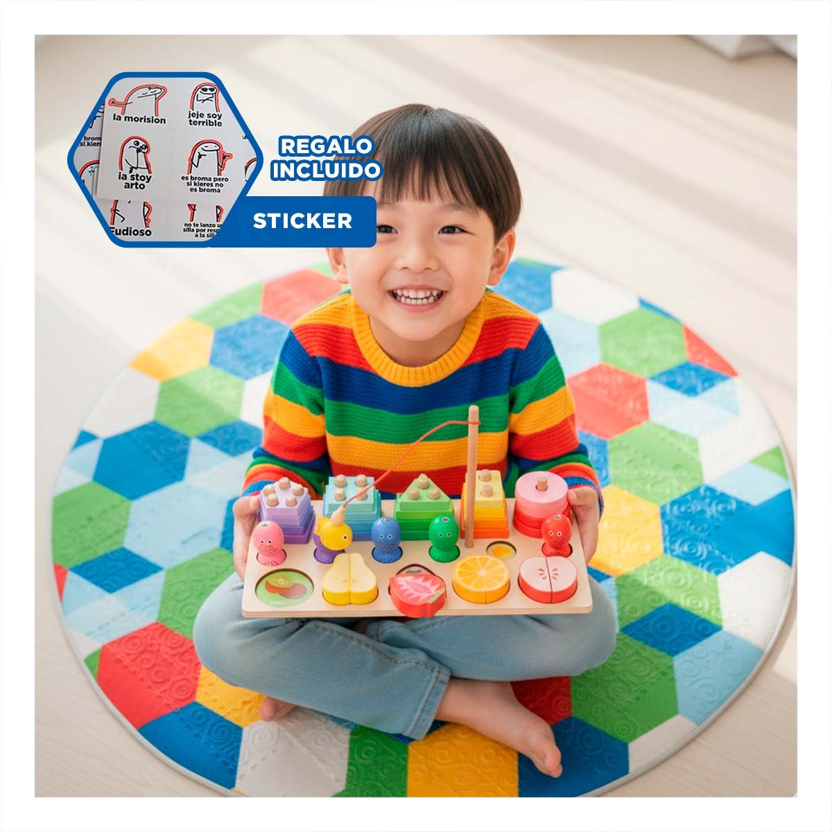 FORMACION EDUCATIVA MULTICOLOR CON FIGURAS GEOMETRICAS YREGALO STICKER - 1