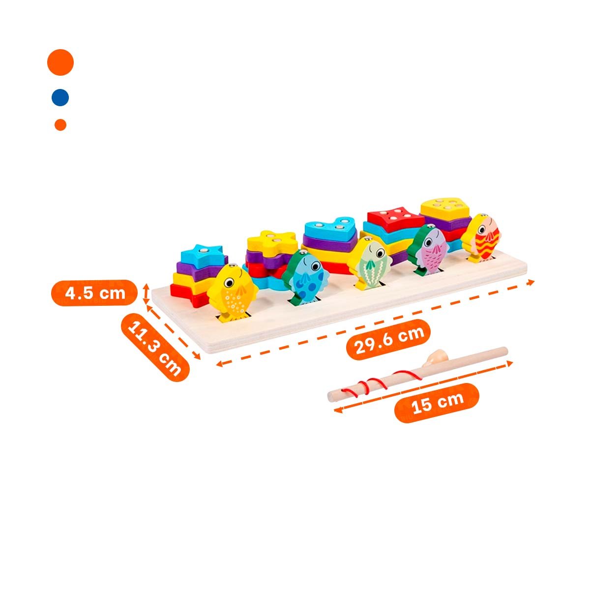 JUEGO SENSORIAL CON FIGURAS GEOMETRICAS Y PECES IMANTADOS PARA HOGAR - 4