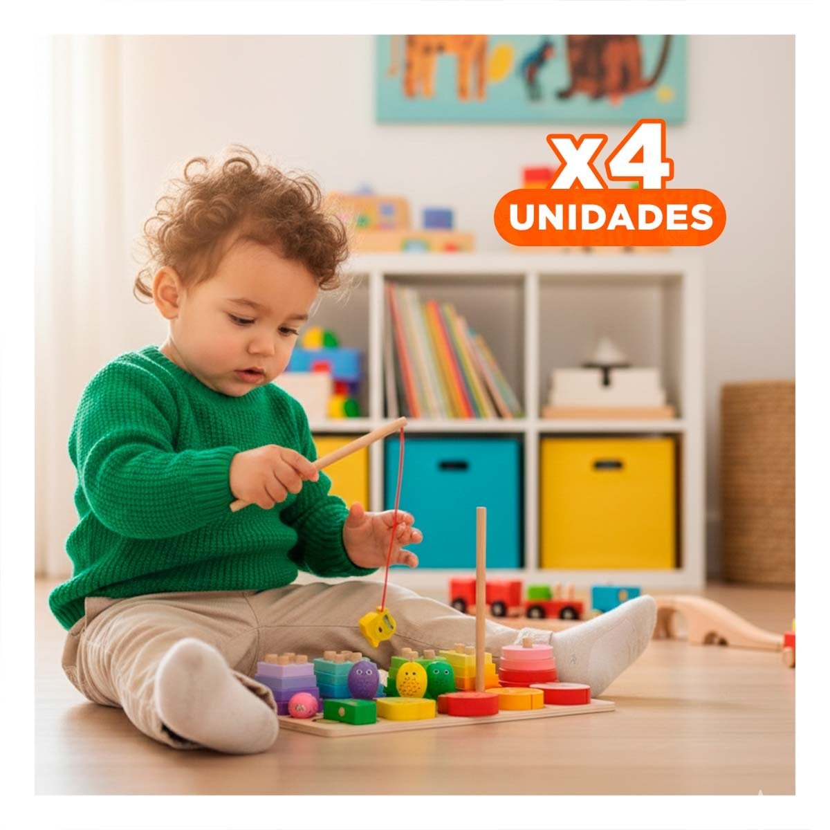 PACK4 COLORES MULTICOLOR CON FIGURAS Y PECES - 1
