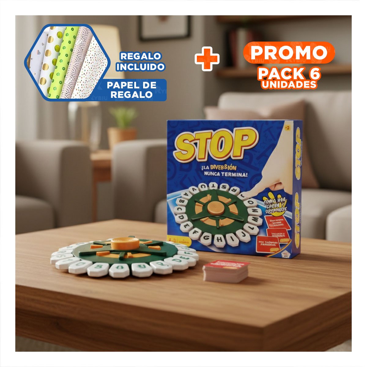 PACK6 JUEGO FAMILIAR DE MESA PARA COMPARTIR EXPERIENCIAS DE DIVERSION YPAPEL REGALO - 1