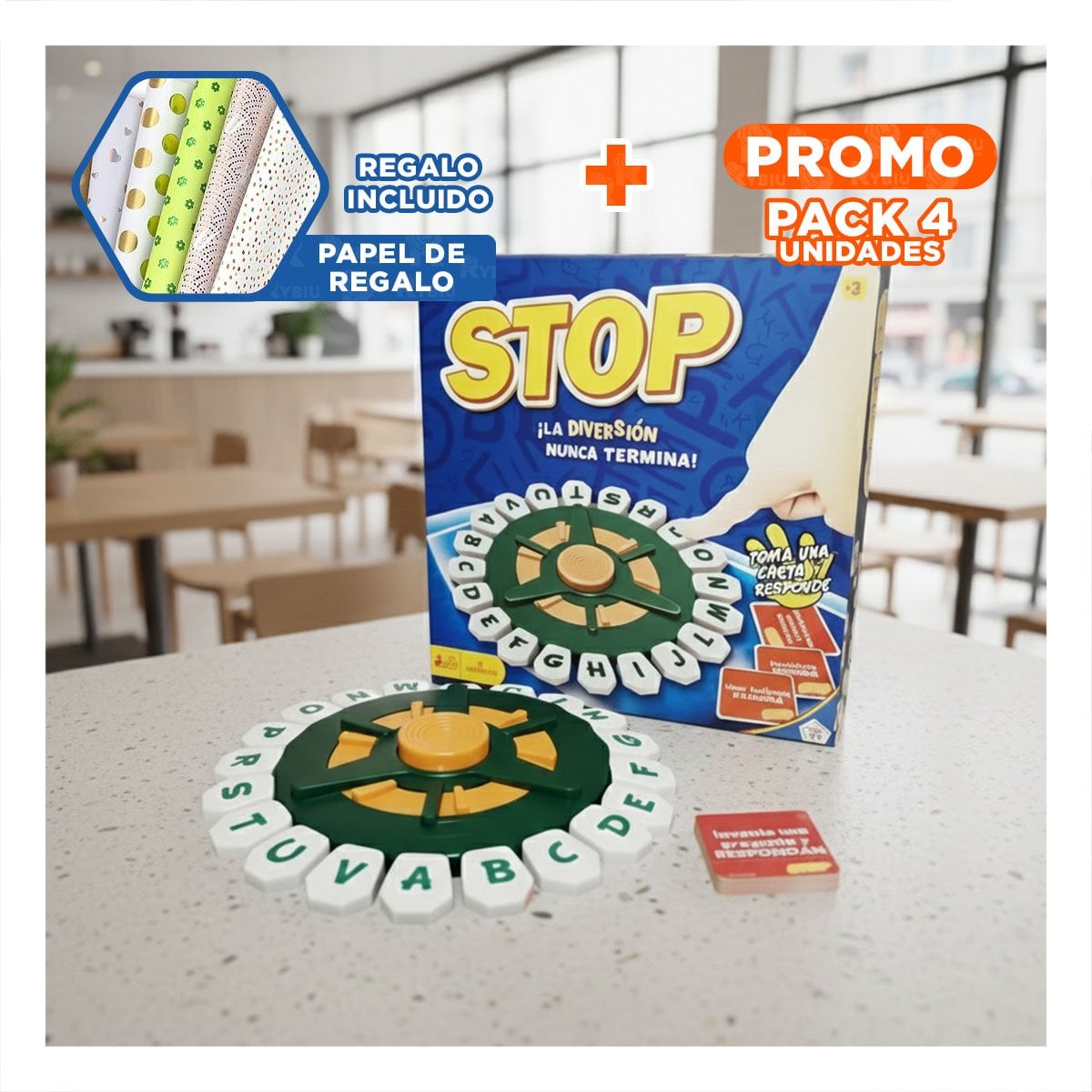 PACK4 JUEGO DE MESA SOCIAL PARA REUNIONES Y MOMENTOS RECREATIVOS EN HOGAR YPAPEL REGALO - 1