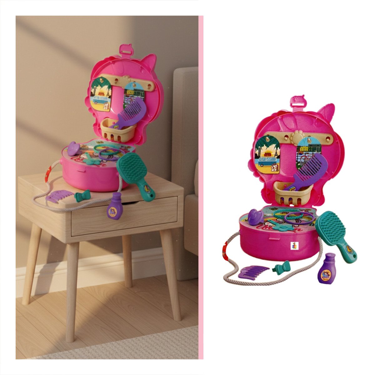 PACK6 SOLUCION DIDACTICA UNICORNIO CON ACCESORIOS DE VIAJE PARA JUEGO DOMESTICO - 4