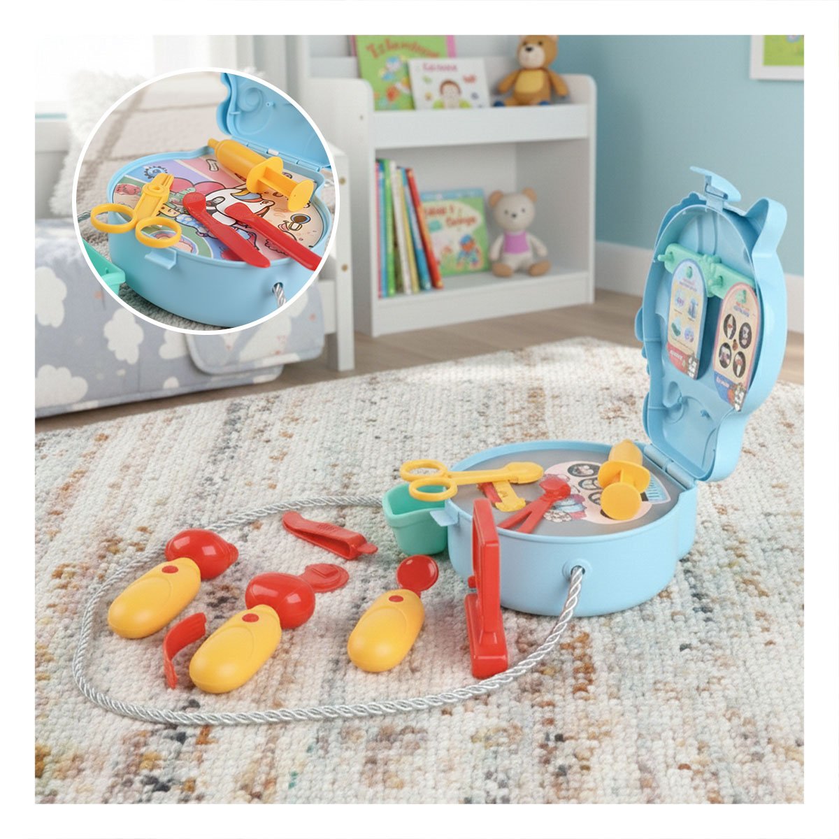 PACK6 ESTUCHE UNICORNIO PARA JUEGO MEDICO CON SET INFANTIL YPAPEL REGALO - 2