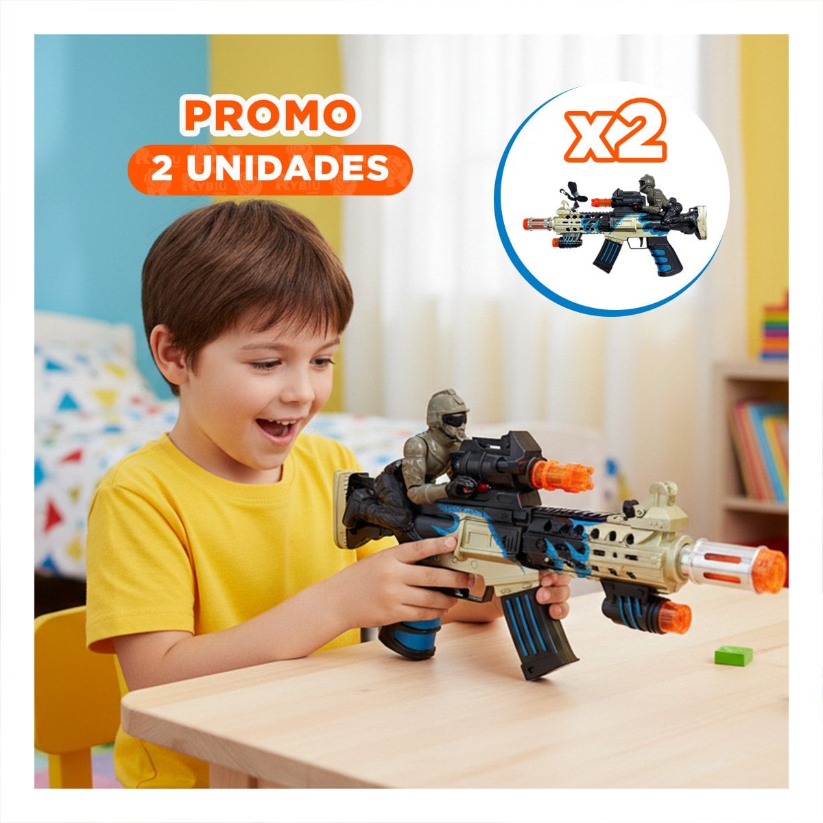 PACK2 PRODUCTO DE ACCION INFANTIL CON FIGURA SUPERIOR CON LUZ Y SONIDO YREGALO STICKER - 1