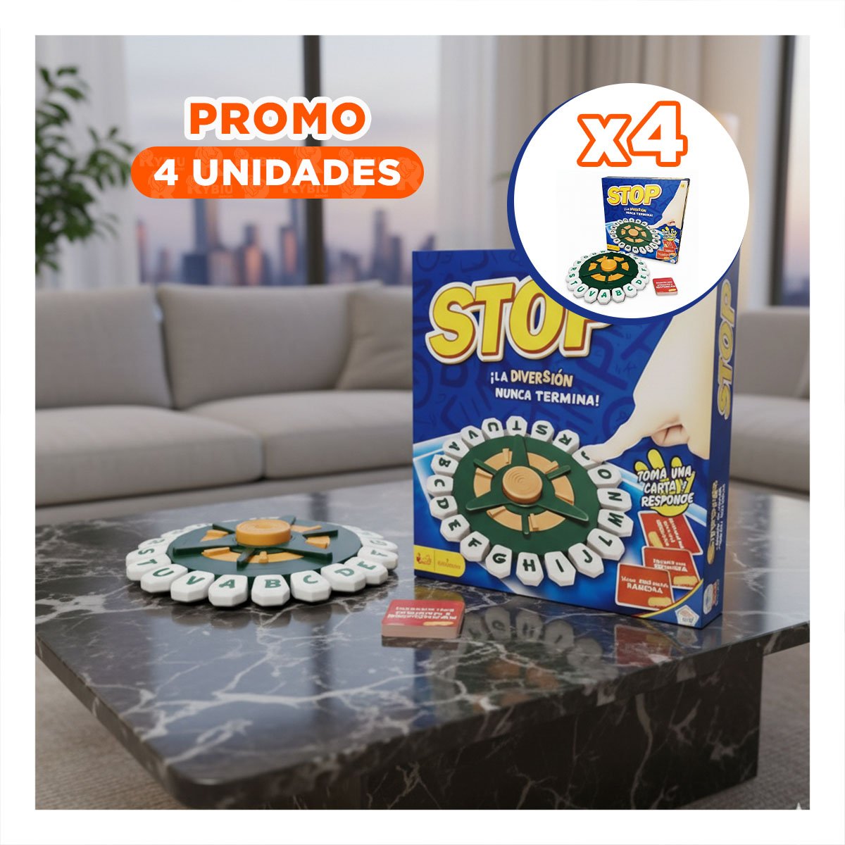 PACK4 MESA DE JUEGO PARA COMPARTIR DIVERSION CON FAMILIA Y AMIGOS EN CASA - 1