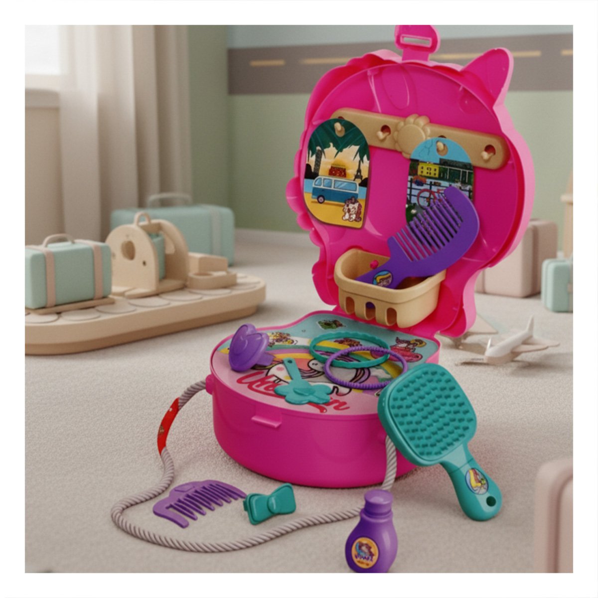 PACK12 EDICION LUDICA UNICORNIO CON ACCESORIOS DE VIAJE PARA JUEGO EN CASA - 2