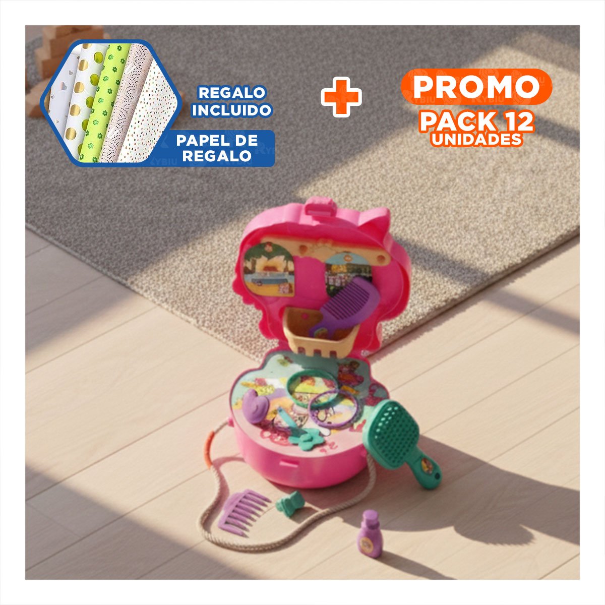 PACK12 LINEA CREATIVA UNICORNIO CON MALETA DE VIAJE PARA ACTIVIDADES LUDICAS YPAPEL REGALO - 1