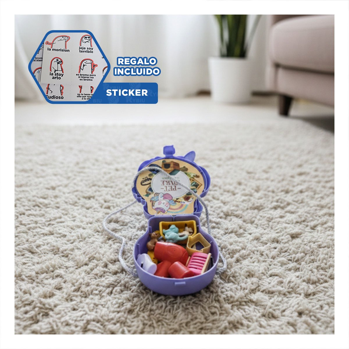 SET UNICORNIO PARA CUIDADO DE MASCOTAS CON ACCESORIOS PARA JUEGO EN CASA YREGALO STICKER - 1