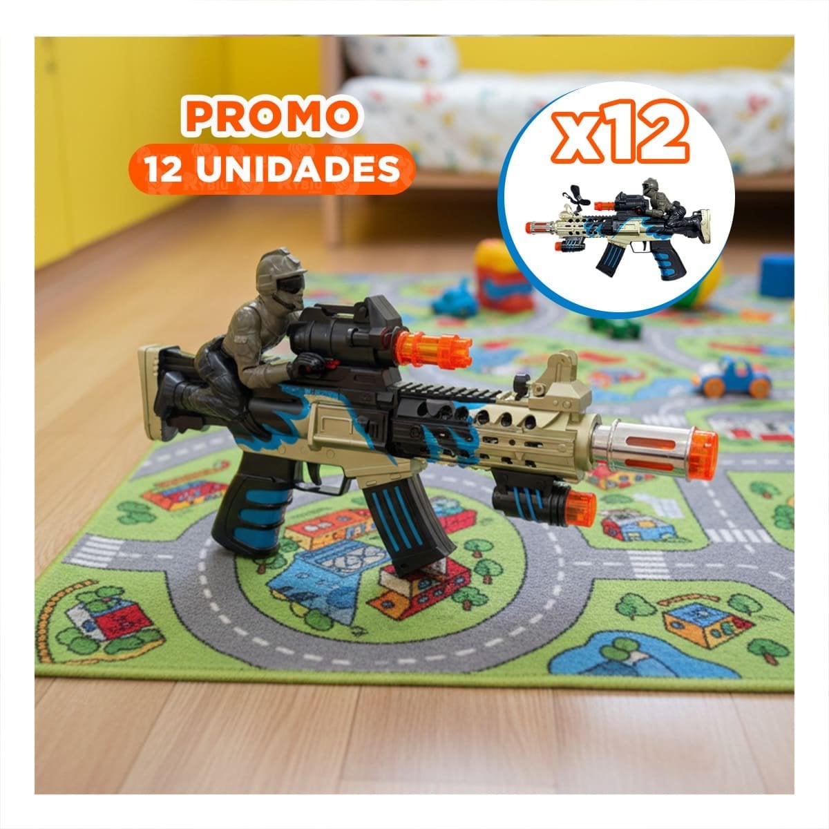 PACK12 OBJETO DE JUEGO INTERACTIVO CON SOLDADO VISIBLE CON LUZ Y SONIDO - 1