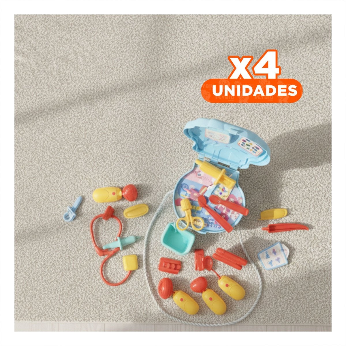 PACK4 BOLSO UNICORNIO PARA JUEGO MEDICO INFANTIL CON ACCESORIOS DE FANTASIA - 1