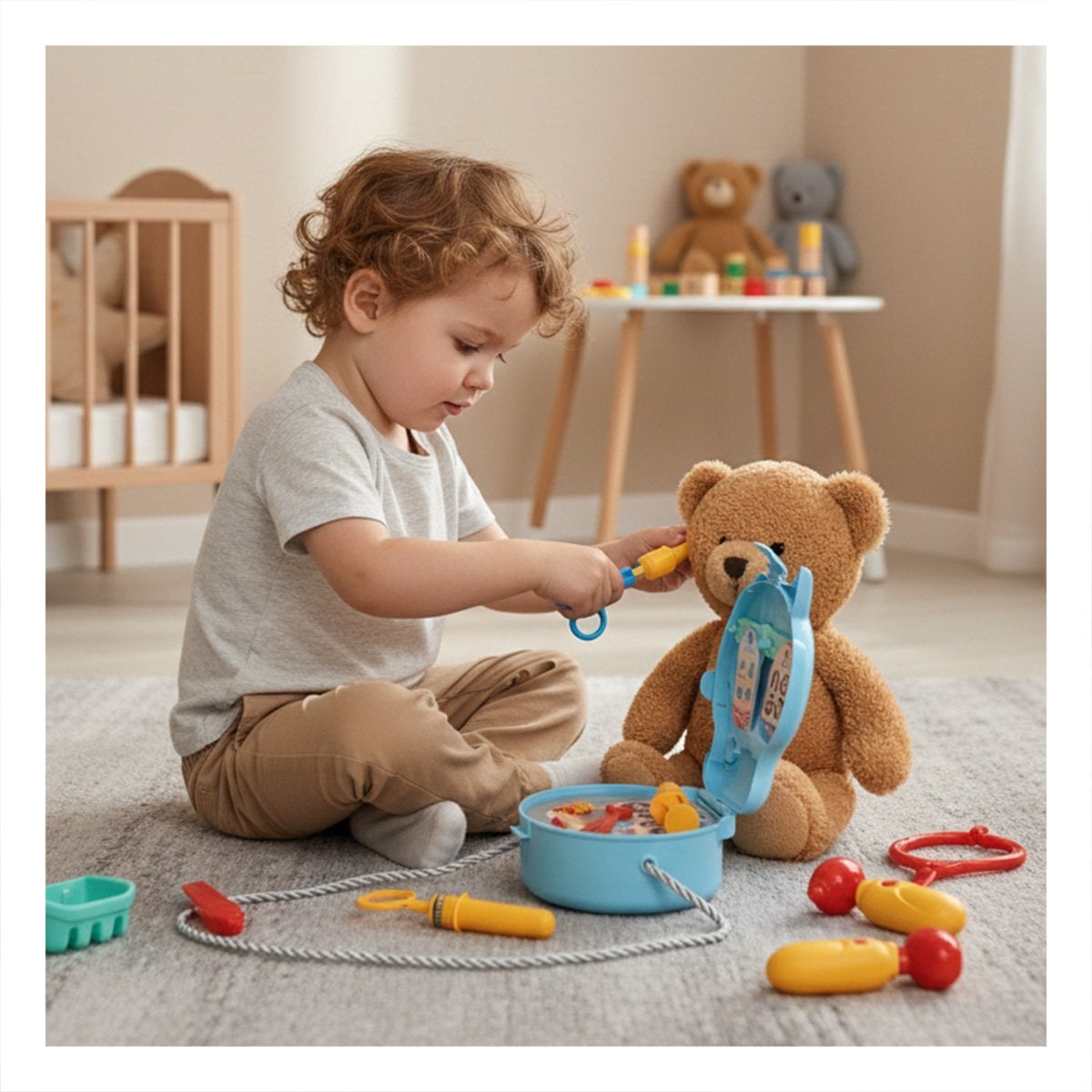 PACK4 BOLSO UNICORNIO PARA JUEGO MEDICO INFANTIL CON ACCESORIOS DE FANTASIA - 3