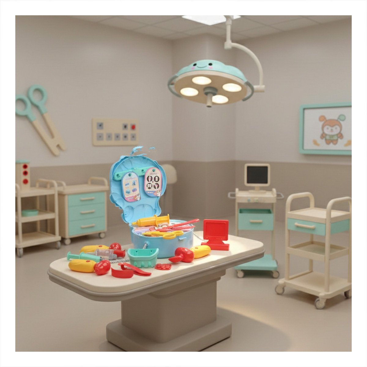 PACK12 MALETIN CREATIVO UNICORNIO CON ACCESORIOS MEDICOS INFANTILES YREGALO STICKER - 5