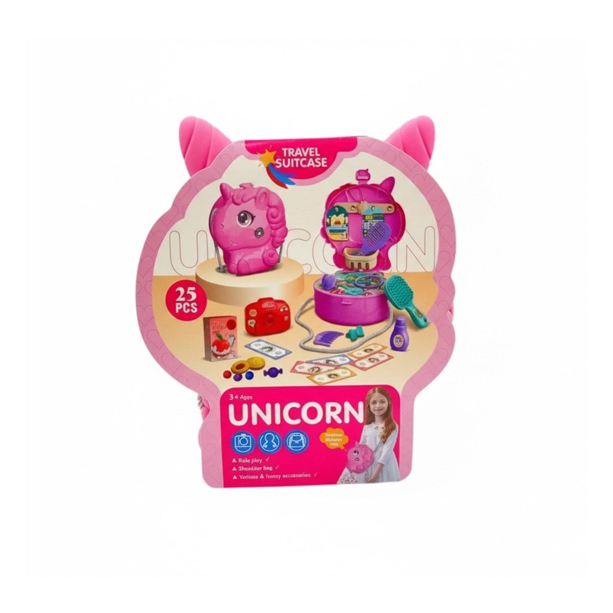PACK2 CONCEPTO DIDACTICO UNICORNIO CON SET DE VIAJE PARA JUEGO INFANTIL YREGALO STICKER - 2