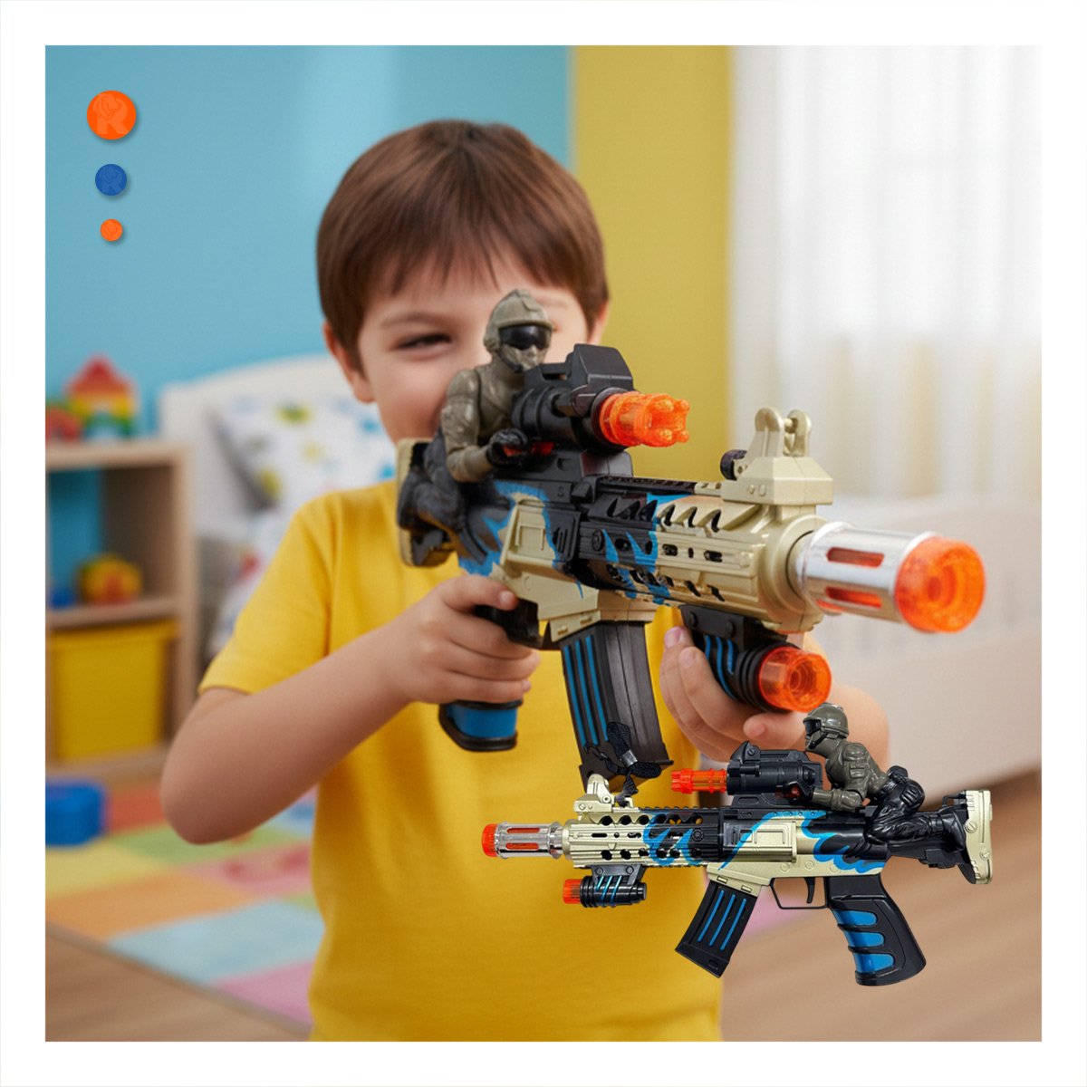 PACK12 PRODUCTO DE JUEGO ACTIVO CON SOLDADO INTEGRADO CON LUZ Y SONIDO YREGALO STICKER - 3