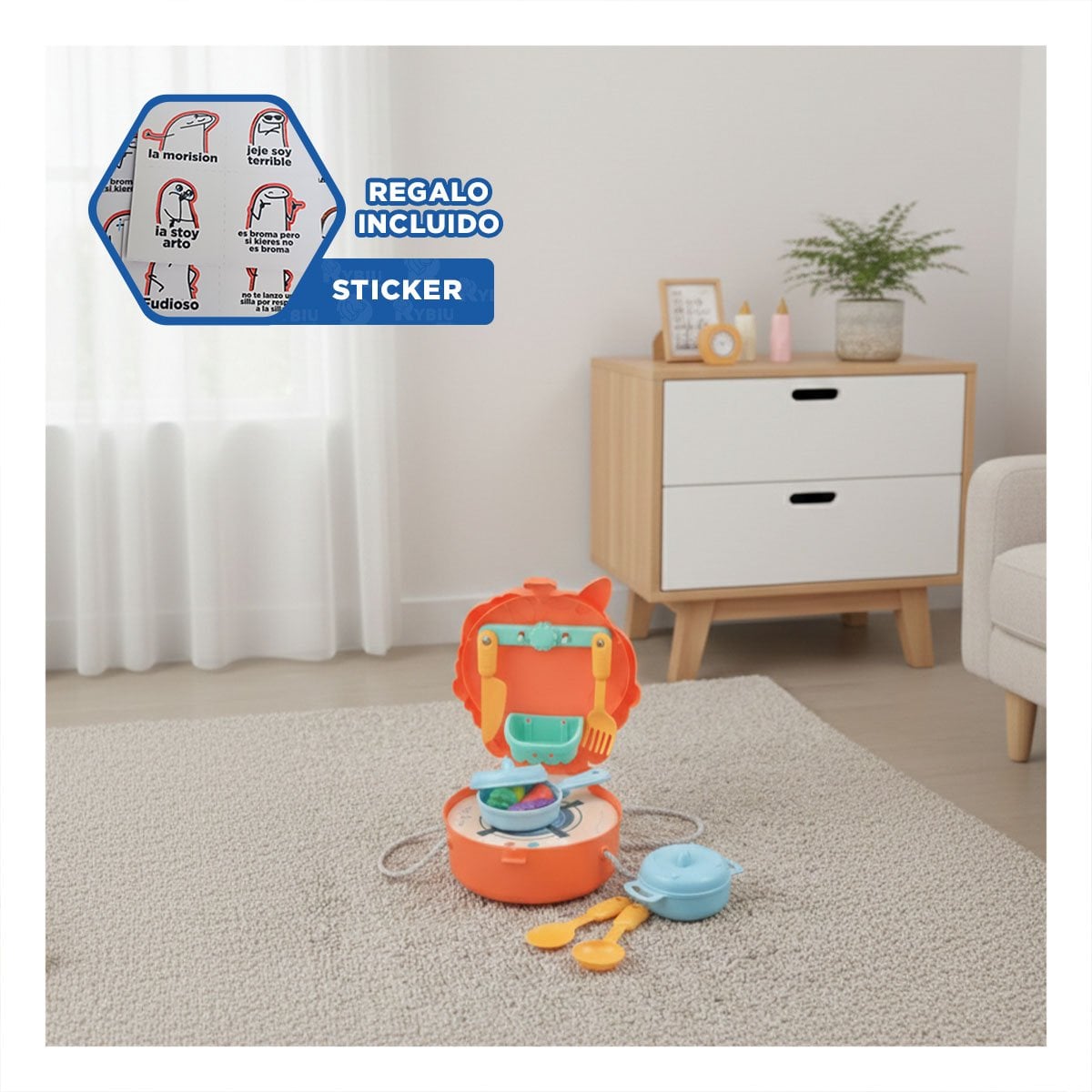 KIT UNICORNIO COCINA DE JUEGO PARA NINOS EN ACTIVIDADES DE HOGAR Y FAMILIA YREGALO STICKER - 1