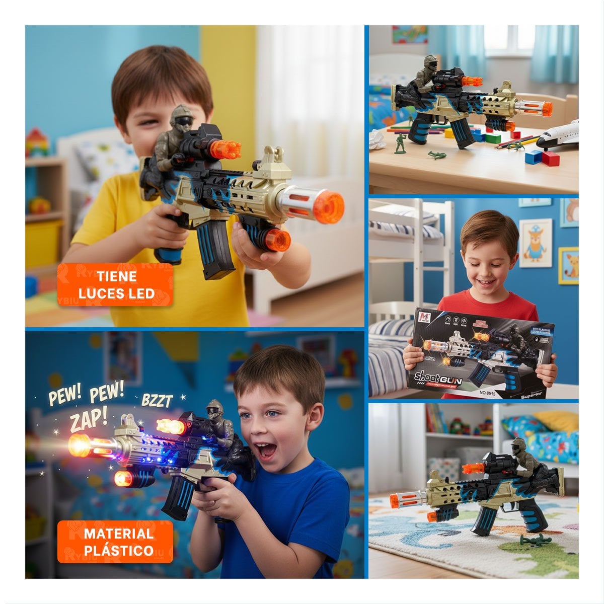 JUEGO DE ACCION INFANTIL CON FIGURA MILITAR SUPERIOR CON LUZ Y SONIDO YSTICKY - 5