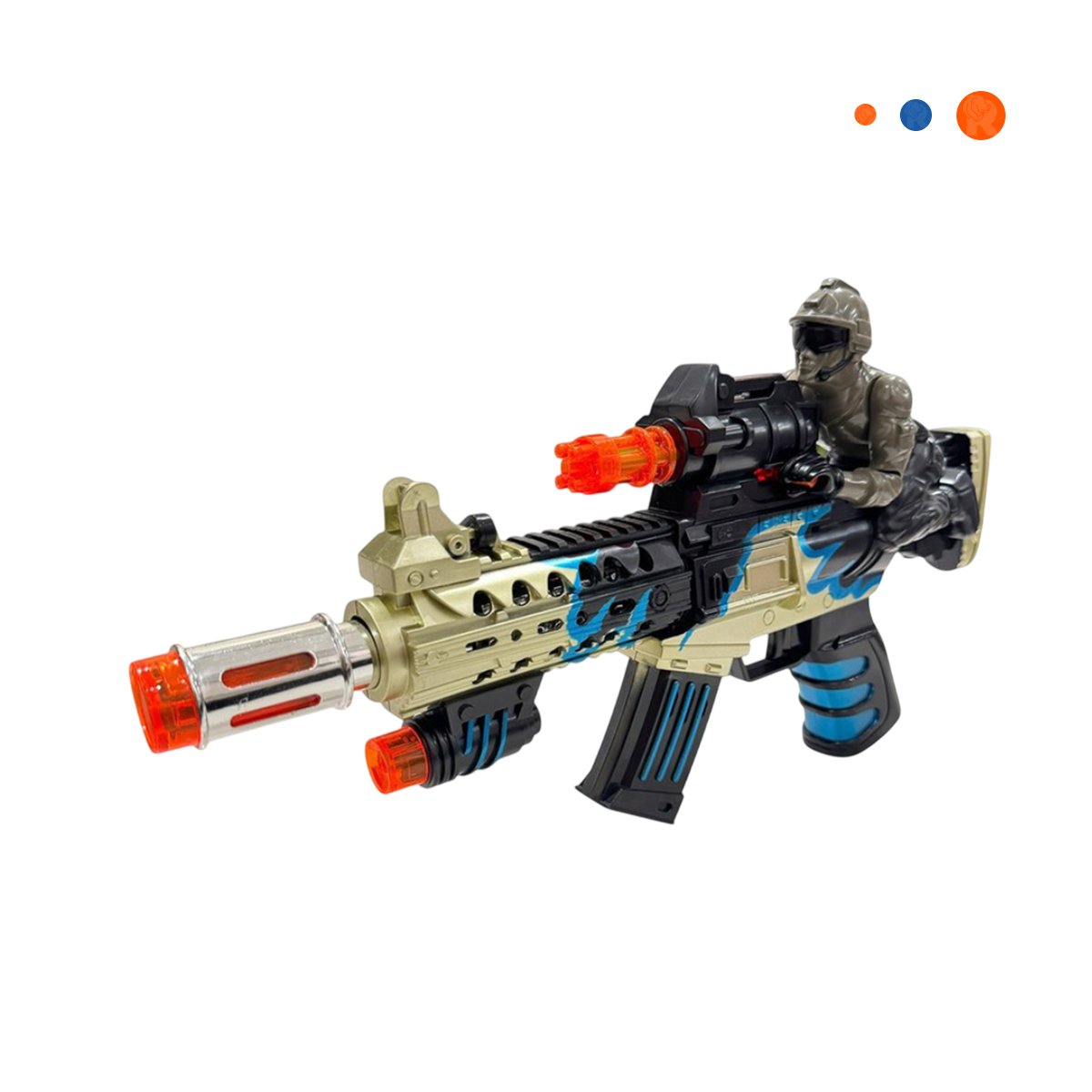 PACK4 OBJETO LUDICO INFANTIL CON FIGURA MILITAR SUPERIOR CON LUZ Y SONIDO YPAPEL REGALO - 3