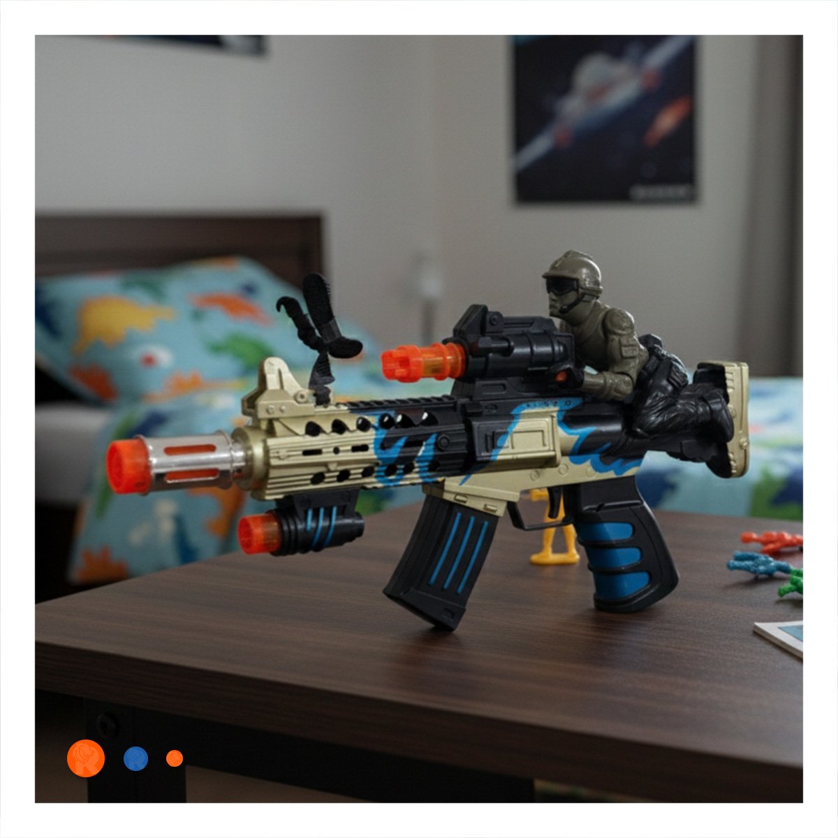 PACK4 OBJETO LUDICO INFANTIL CON FIGURA MILITAR SUPERIOR CON LUZ Y SONIDO YPAPEL REGALO - 5