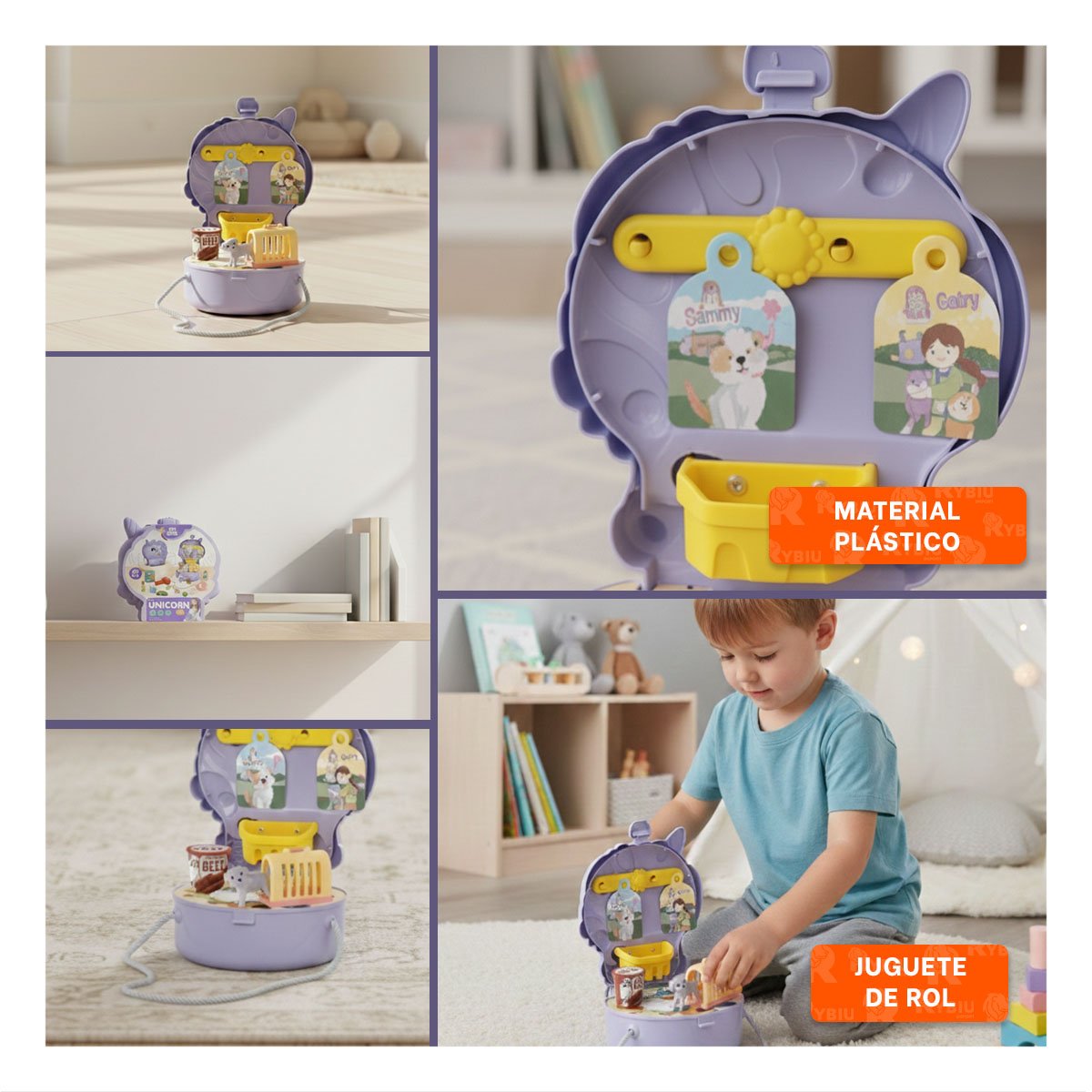 COLECCION UNICORNIO PARA CUIDADO DE MASCOTAS CON ACCESORIOS DE JUEGO YSTICKY - 1