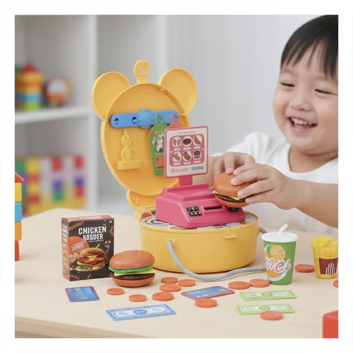 PACK2 PACK INFANTIL OREJITAS RESTAURANTE DE COMIDA RAPIDA 27 PIEZAS PARA JUEGO DE ROL - 2
