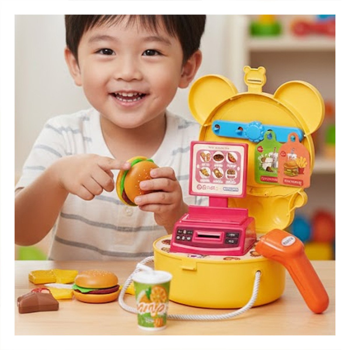 PACK4 COLECCION INFANTIL OREJITAS RESTAURANTE DE COMIDA RAPIDA 27 PIEZAS DE CASA YPAPEL REGALO - 5