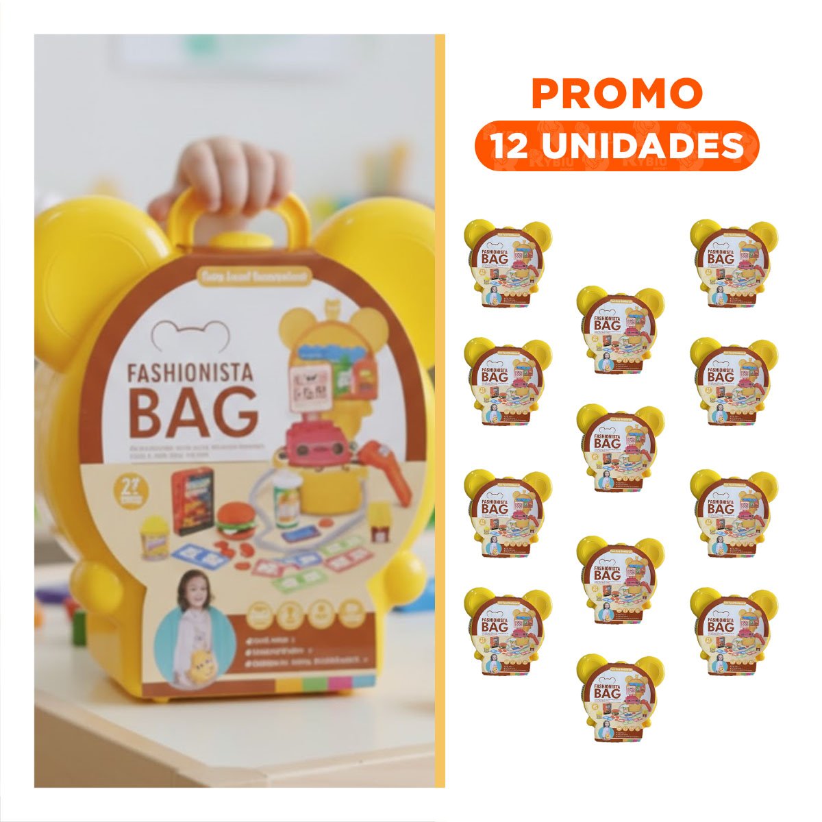 PACK12 DISENO INFANTIL OREJITAS RESTAURANTE DE COMIDA RAPIDA 27 PIEZAS YREGALO STICKER - 1