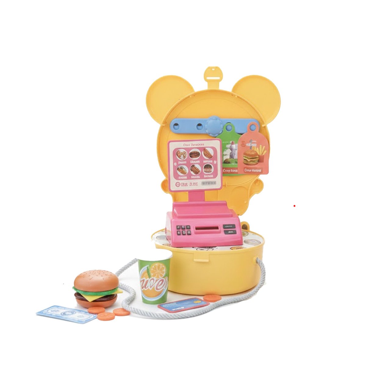 PACK2 MALETA INFANTIL OREJITAS RESTAURANTE DE COMIDA RAPIDA 27 PIEZAS DE JUEGO YREGALO STICKER - 2